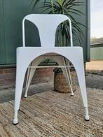 Set Tolix style eetkamerstoelen vintage design witte stoelen, Vier, Vintage stijl industrieel, Gebruikt, Metaal