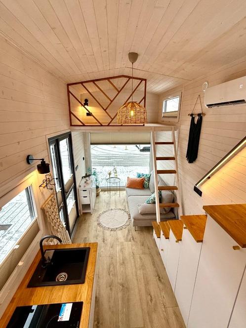 Tiny House, Mobiele Hut 05/6,5 m gemakkelijk verkrijgbaar, Caravans en Kamperen, Stacaravans, tot en met 6, Ophalen of Verzenden