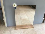Spiegel met houten plank, hoekje met schade, Huis en Inrichting, Overige typen, Zo goed als nieuw, Minder dan 25 cm, Minder dan 100 cm