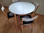 ikea tafel met 4 stoelen en kussens, Ophalen, Kunststof, Gebruikt, 50 tot 100 cm