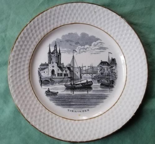 P. Regout bordje Zierikzee., Antiek en Kunst, Antiek | Keramiek en Aardewerk, Ophalen of Verzenden