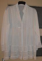Blouse wit feestelijk kant broderie lange mouw maat 46-48., Ophalen of Verzenden, Blouse of Tuniek, Wit, Onbekend