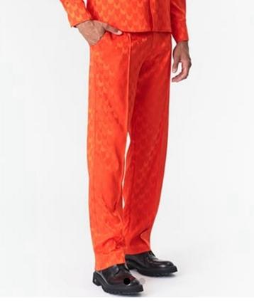 Nieuw: oranje broek met jacquard motief mt54 (w38) MarcellvB beschikbaar voor biedingen