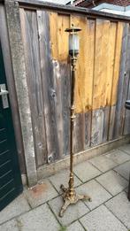 Antiek staande koperen lamp, Ophalen of Verzenden