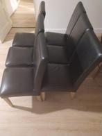 6 zwarte stoelen, Huis en Inrichting, Stoelen, Ophalen, Gebruikt, Zwart, Leer