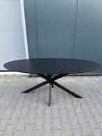 Ovale zwarte eettafel 220 x 90 en 160x90cm en 180x90cm, Ophalen, 50 tot 100 cm, Vijf personen of meer, Ovaal