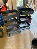 Ikea trolley metaal 2 stuks, Ophalen of Verzenden, Zo goed als nieuw