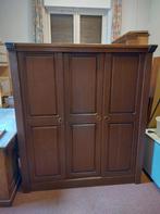 Vintage kledingkast van hout, legkast en hangkast, Ophalen, 100 tot 150 cm, Zo goed als nieuw, 150 tot 200 cm