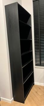 Boekenkast/opbergkast zwart eikenpatroon, Ophalen, 200 cm of meer, Eikenhout, 50 tot 100 cm