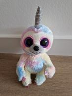 Knuffel Ty Cooper eenhoorn luiaard 15 cm roze blauw K8163, Ophalen of Verzenden, Zo goed als nieuw, Overige typen