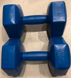 2 stuks blauwe 10kg dumbells, Dumbbell, Gebruikt, ., Armen