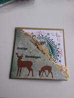 Geborduurde kerstkaart hert, Hobby en Vrije tijd, Kaarten | Zelfgemaakt, Ophalen of Verzenden, Nieuw, Kerst