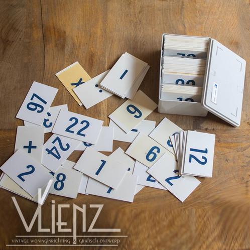Vintage cijferkaartjes, rekenen, school Cordemeyer, kaartjes, Verzamelen, Retro, Huis en Inrichting, Ophalen of Verzenden