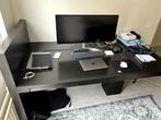 Stevige zwarte hardhouten werk-/vergadertafel 5,5 meter, Ophalen, Gebruikt, Bureau