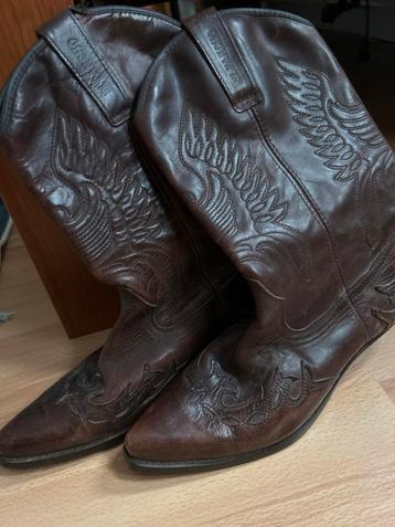 Bruine leren El Pancho-cowboylaarzen, maat 41 beschikbaar voor biedingen