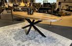 Eettafel ovaal 220cm. met spinpoot Direct/leverbaar E-1949, #Eettafel#Ovaal#Mango#Spinpoot#Naturel#220cm#Moka, Mwonenenslapen@ziggo.nl