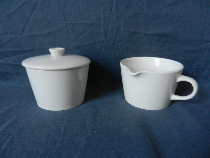 Witte suiker- en melkset Arabia Kilta Teema ontw. Kaj Frank, Huis en Inrichting, Keuken | Servies, Nieuw, Overige typen, Effen