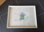 aquarel schilderij met lijst 30x37 handgemaakt, Ophalen of Verzenden
