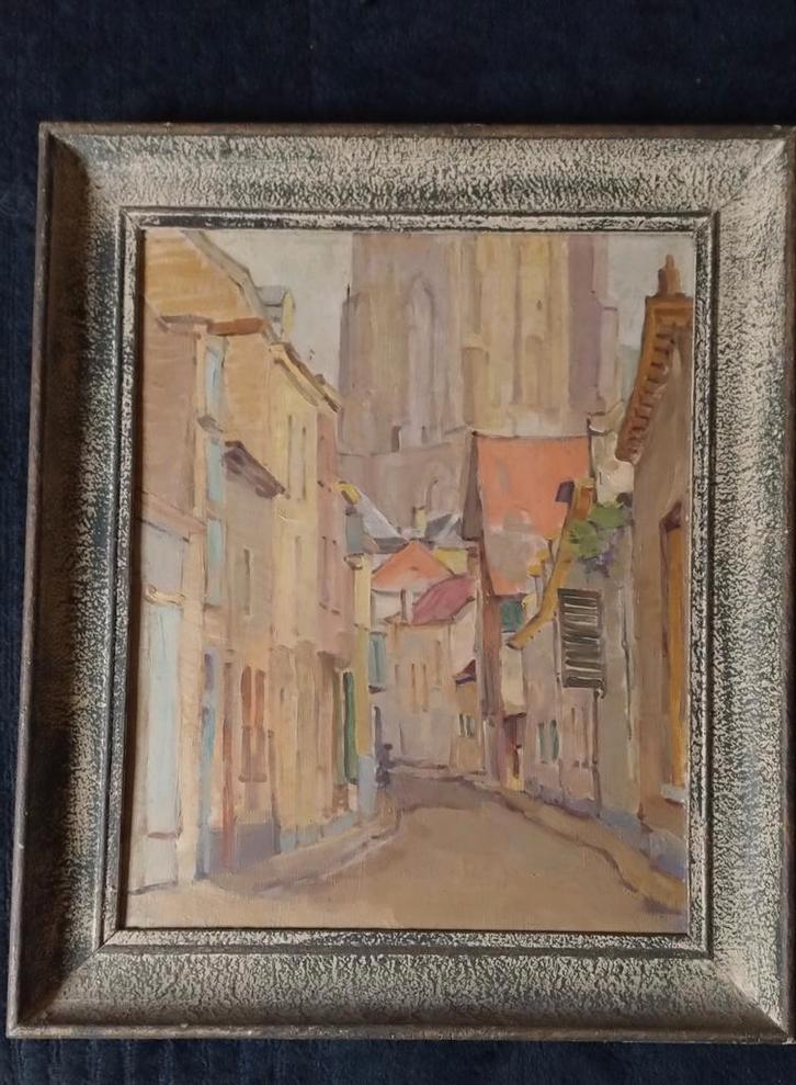 Schilderij Arnhem, Antiek en Kunst, Kunst | Schilderijen | Klassiek, Ophalen of Verzenden