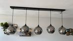 Hanglamp balk smoke glas 5 lichts, Ophalen, Gebruikt, Glas, 75 cm of meer