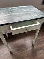 Klassiek Frans bijzet tafeltje, mint groen, retro vintage, Ophalen, Gebruikt, 60 cm of meer, Rechthoekig