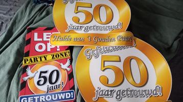 50 jaar getrouwd 2 schilden en bord beschikbaar voor biedingen