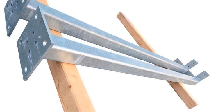 2x Kolom / staander 2230mm 80x80x5 verzinkt gegalvaniseerd, Doe-het-zelf en Verbouw, Metalen, Nieuw, IJzer, Ophalen