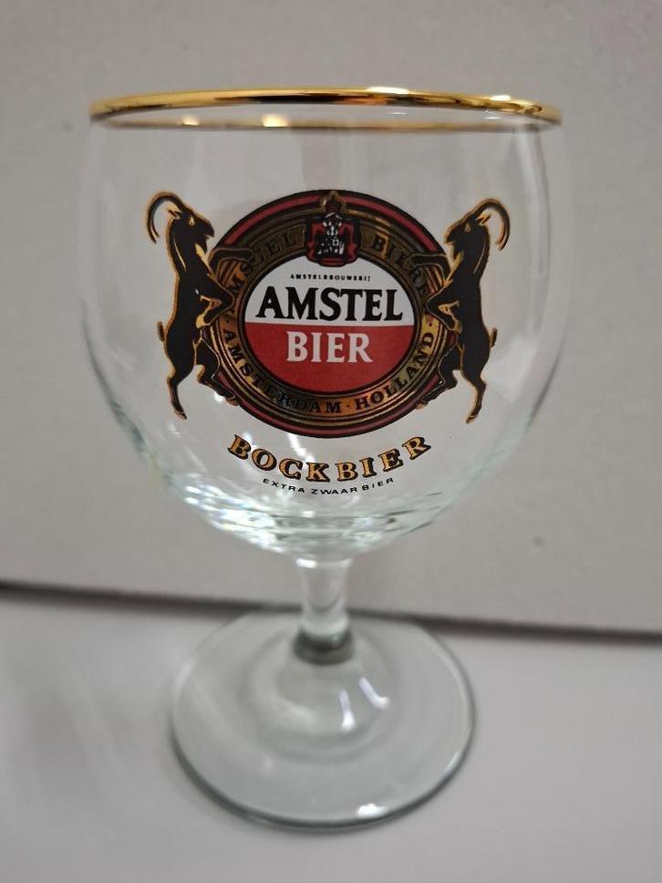 amstel bock bier glazen, Verzamelen, Glas en Borrelglaasjes, Gebruikt, Bierglas, Ophalen