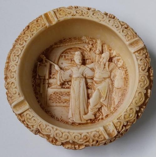 Chinees Mandarijns Ronde Zware Sierlijke Asbak, Verzamelen, Rookartikelen, Aanstekers en Luciferdoosjes, Gebruikt, Asbak, Ophalen of Verzenden