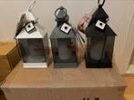 Lantaarn met led licht, Grijs, Kunststof, Nieuw, Ophalen of Verzenden