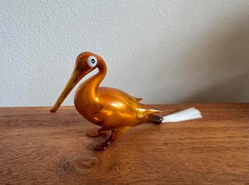 Anrieke Oude kerst: Art glass vogel met staart beschikbaar voor biedingen