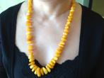Vintage barnsteen ketting met toffeekleurig, Sieraden, Tassen en Uiterlijk, Antieke sieraden, Verzenden, Overige materialen, Ketting