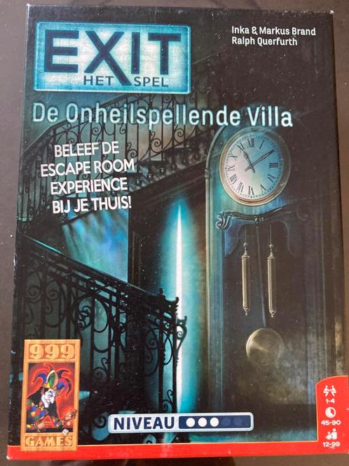 EXIT spel - De Onheilspellende Villa, Hobby en Vrije tijd, Gezelschapsspellen | Kaartspellen, Nieuw, Een of twee spelers, Drie of vier spelers