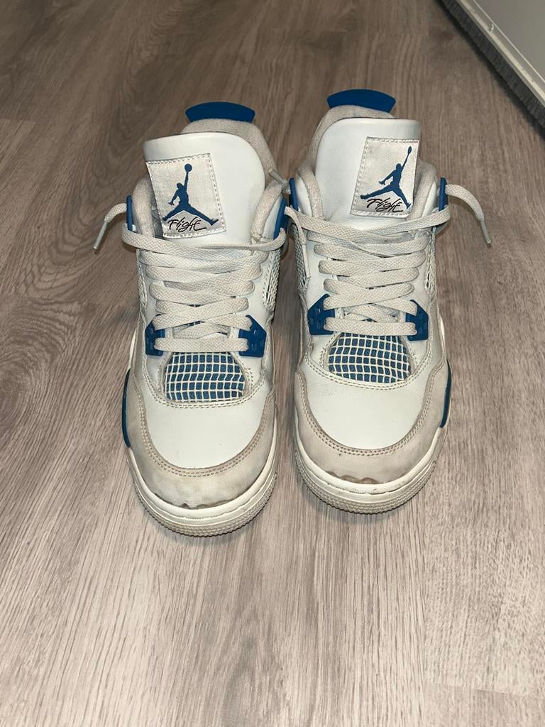 Jordan 4 Military Blue - Gedragen, Ophalen, Blauw, Sneakers of Gympen, Gedragen