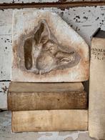 4 oude Mallen speksteen varken varkenskop varkenspoot, Antiek en Kunst, Curiosa en Brocante, Ophalen of Verzenden