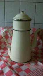 Franse crèmekleurige koffiepot met filter, Antiek en Kunst, Antiek | Emaille, Ophalen of Verzenden