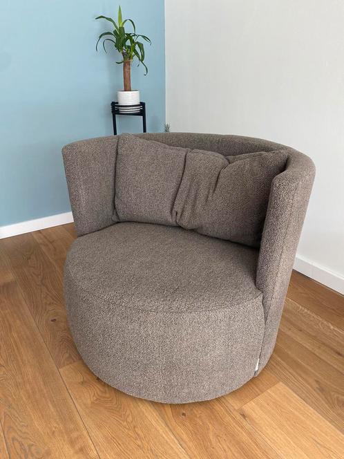 Ronde Vt wonen Fauteuil Explore bruin taupe, Huis en Inrichting, Banken | Sofa's en Chaises Longues, Zo goed als nieuw, Eenpersoons
