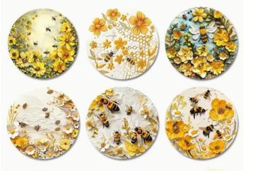 Onderzetters met Bijen op bloemen beschikbaar voor biedingen