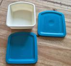 Tupperware wit bakje met 2 blauwe deksels, Ophalen of Verzenden, Zo goed als nieuw, Wit, Bak of Kom