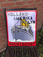 Holland Amerika Lyn emaille reclamebord, Ophalen of Verzenden, Zo goed als nieuw, Reclamebord