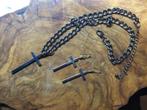 Set kruis oorbellen en ketting, Sieraden, Tassen en Uiterlijk, Kettingen, Ophalen of Verzenden, Zo goed als nieuw, Zilver, Overige materialen