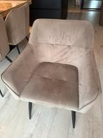 Beige velvet eetkamerstoelen 4 stuks, Ophalen, Zo goed als nieuw, Minder dan 75 cm, 50 tot 75 cm