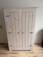 Kidsfactory stoere houten kleding/locker kast white wash, Ophalen, Met deur(en), 100 tot 150 cm, Zo goed als nieuw