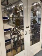 Set schuif / en-suite deuren met glas in lood 229x177cm., Antiek en Kunst, Ophalen