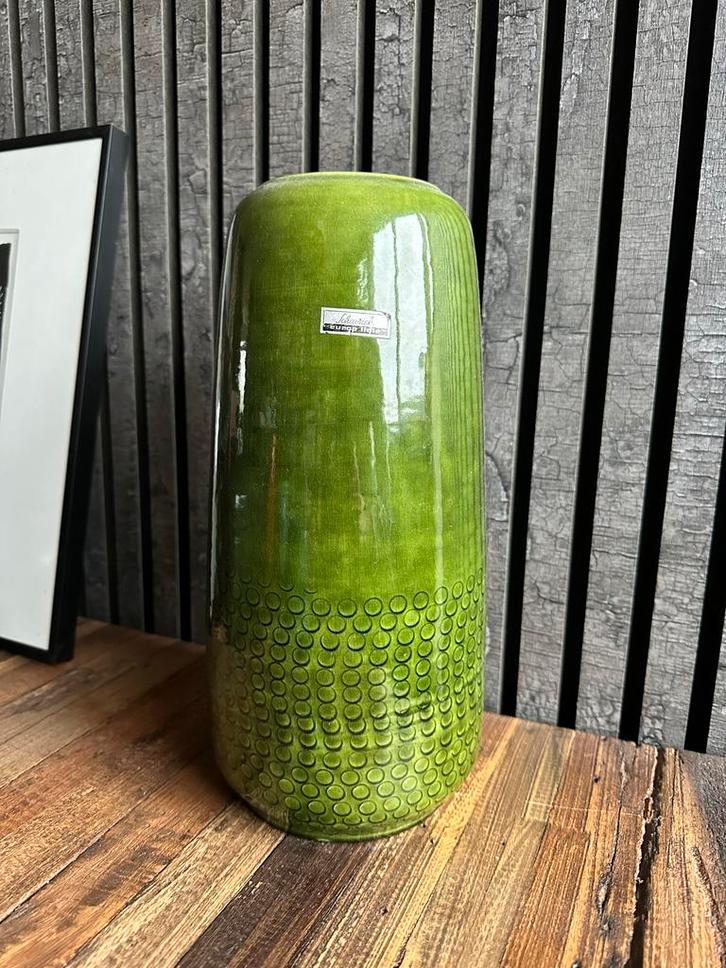 Scheurich 203-32 West Germany Vaas - Donkergroen Retro, Huis en Inrichting, Woonaccessoires | Vazen, Zo goed als nieuw, Overige kleuren