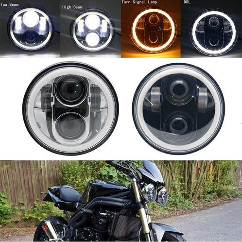 Nieuwe Universele 5 3/4 inch 5,75 inch LED motor koplamp H4, Motoren, Tuning en Styling, Ophalen of Verzenden