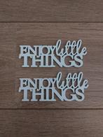 Riviera Maison sign tekst decoratie hout enjoy little things, Ophalen of Verzenden, Zo goed als nieuw