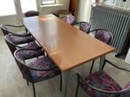 grote lange tafel plus 8 stoelen, gebruikt, wel in goede st., Ophalen, Gebruikt, 200 cm of meer, 50 tot 100 cm