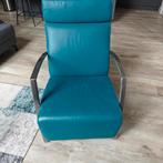 Lederen Montel turquoise kleur, Huis en Inrichting, Fauteuils, Ophalen, Zo goed als nieuw, 75 tot 100 cm, 50 tot 75 cm