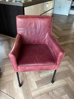 Leren eetkamerstoelen, Huis en Inrichting, Stoelen, Ophalen, Gebruikt, Metaal, Vijf, Zes of meer stoelen